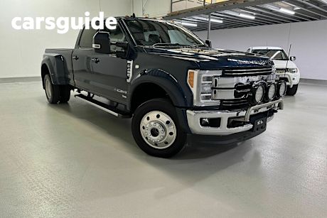 Blue 2020 Ford F450 Ute Tray Lariat