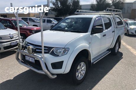 White 2013 Mitsubishi Triton Double Cab Utility GLX (4X4)