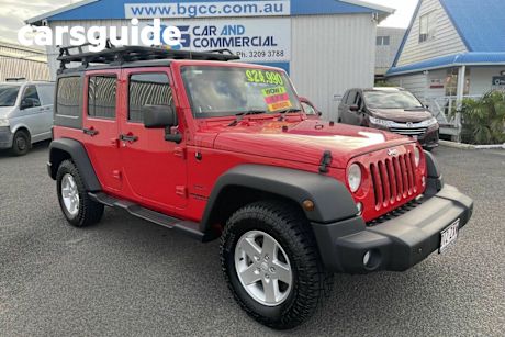 Red 2014 Jeep Wrangler Softtop Unlimited Sport (4X4)