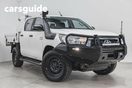 White 2019 Toyota Hilux Double Cab Chassis SR (4X4)