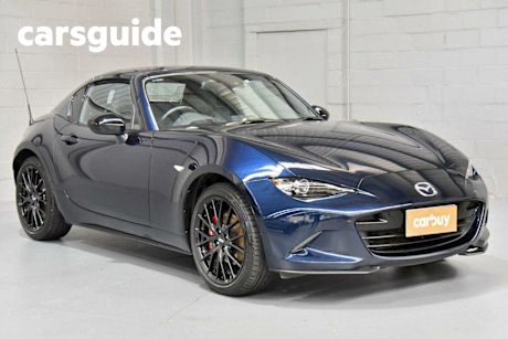 Blue 2021 Mazda MX-5 Convertible RF GT Burgundy Leather