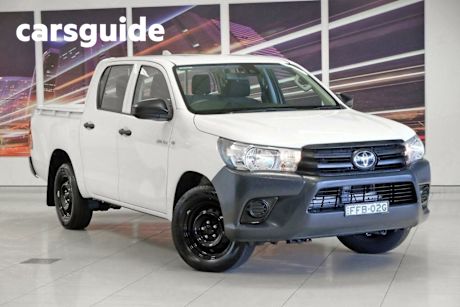 White 2023 Toyota Hilux Ute Tray Workmate Double Cab 4x2