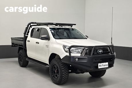 White 2021 Toyota Hilux Double Cab Chassis SR (4X4)