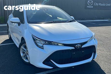 White 2021 Toyota Corolla Hatchback Ascent Sport Hybrid