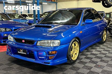 Blue 1998 Subaru Impreza Coupe WRX STI
