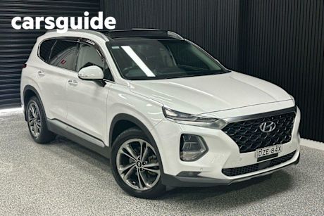 White 2018 Hyundai Santa FE Wagon Highlander Crdi Satin AWD