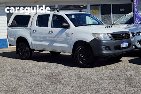 White 2013 Toyota Hilux Dual Cab Pick-up Workmate (4X4)