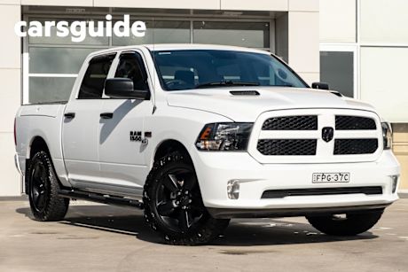 White 2020 Ram 1500 Ute Tray Express Crew Cab SWB RamBox