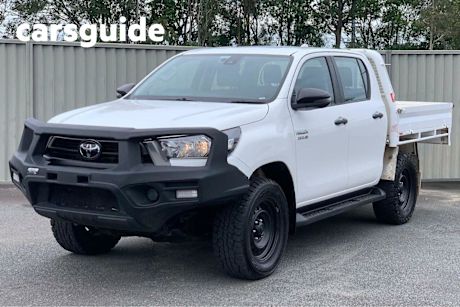 White 2021 Toyota Hilux Double Cab Chassis SR (4X4)