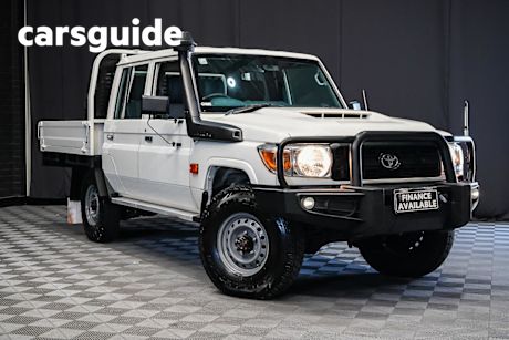 White 2023 Toyota Landcruiser 70 Series Double Cab Chassis LC79 Workmate + Diff Locks
