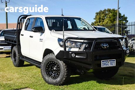 White 2020 Toyota Hilux Double Cab Chassis SR (4X4)