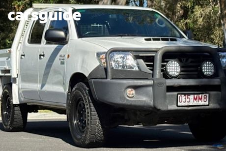 White 2012 Toyota Hilux Dual Cab Pick-up Workmate (4X4)