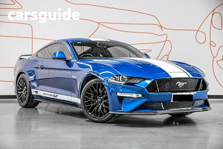 Blue 2018 Ford Mustang Coupe Fastback GT 5.0 V8