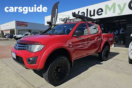 Red 2013 Mitsubishi Triton Double Cab Utility GLX (4X4)