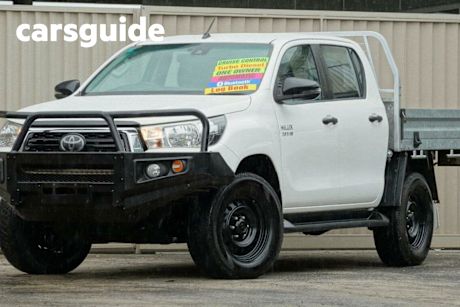 White 2020 Toyota Hilux Double Cab Chassis SR (4X4)