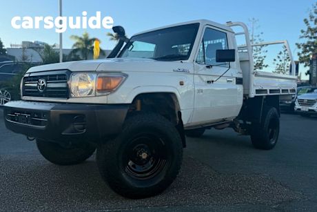 White 2013 Toyota Landcruiser Cab Chassis Workmate (4X4)