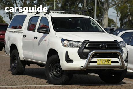 White 2021 Toyota Hilux Double Cab Pick Up Workmate (4X4)
