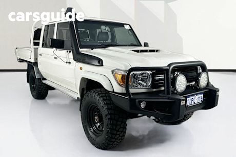 White 2020 Toyota Landcruiser Double Cab Chassis Workmate (4X4)