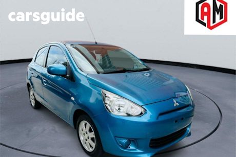 Blue 2013 Mitsubishi Mirage Hatchback ES