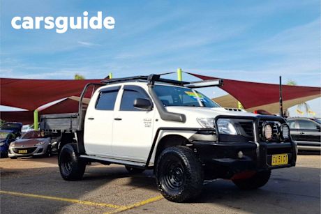 White 2012 Toyota Hilux Dual Cab Pick-up Workmate (4X4)
