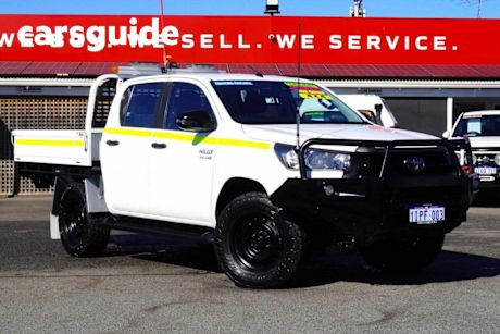 White 2020 Toyota Hilux Double Cab Chassis SR (4X4)