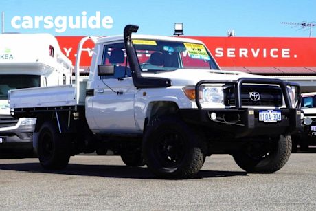 White 2019 Toyota Landcruiser Cab Chassis Workmate (4X4)