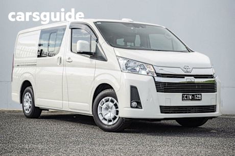 White 2023 Toyota Hiace Crew Van LWB (5 Seats)