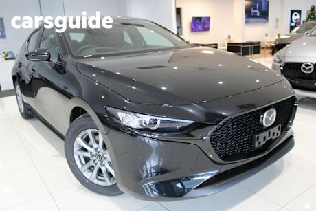 Black 2025 Mazda 3 Hatchback G20 Pure