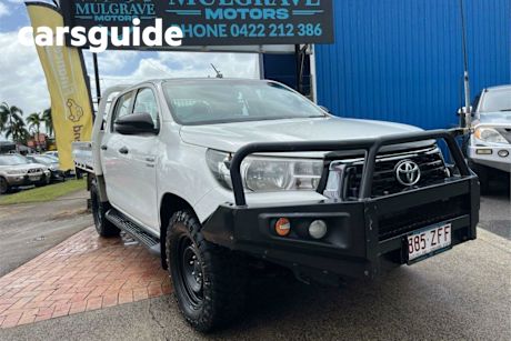 White 2019 Toyota Hilux Double Cab Chassis SR (4X4)
