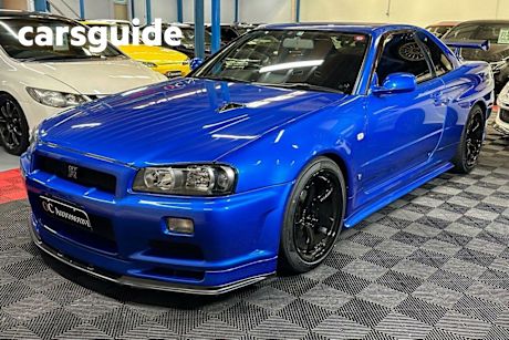 Blue 2001 Nissan Skyline Coupe GT-R V-Spec II