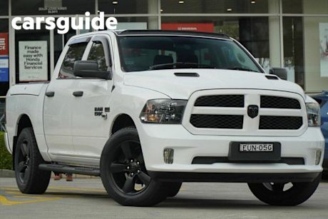 White 2020 Ram 1500 Ute Tray Express Crew Cab SWB RamBox