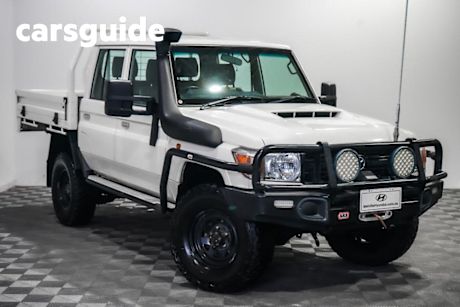 White 2020 Toyota Landcruiser Double Cab Chassis Workmate (4X4)