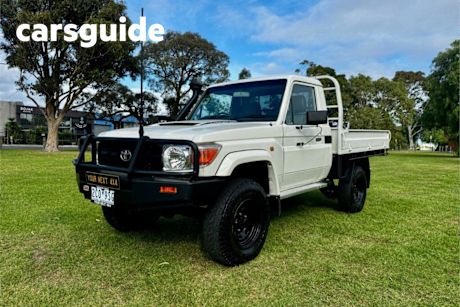 White 2007 Toyota Landcruiser Cab Chassis Workmate (4X4)