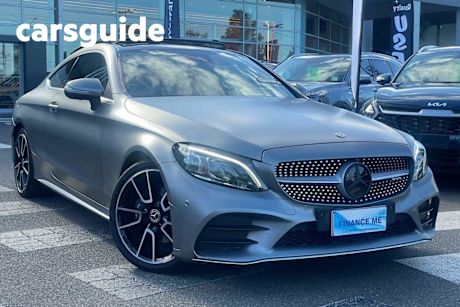 White 2019 Mercedes-Benz C200 Coupe EQ (hybrid)