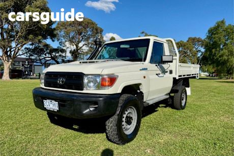 White 2019 Toyota Landcruiser Cab Chassis Workmate (4X4)