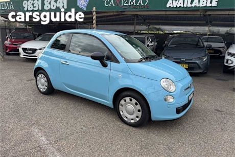 Blue 2014 Fiat 500 Hatchback POP