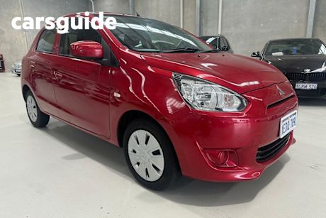 Red 2013 Mitsubishi Mirage Hatchback ES