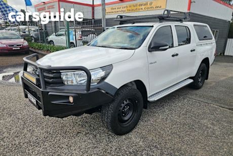White 2017 Toyota Hilux Dual Cab Utility Workmate (4X4)