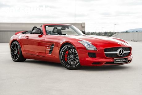 Red 2012 Mercedes-Benz SLS Roadster AMG