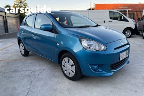 Blue 2014 Mitsubishi Mirage Hatchback ES