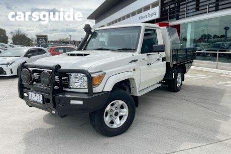 White 2021 Toyota Landcruiser Ute Tray GXL 4.5L T DIESEL MANUAL SINGLE C/CHASSIS