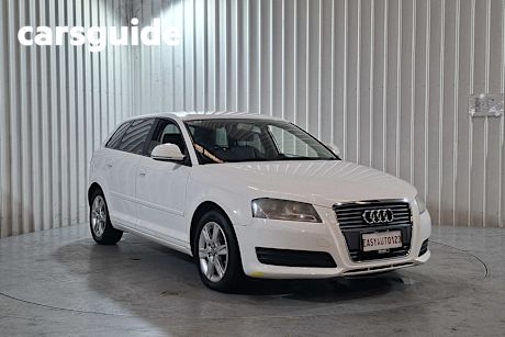 White 2009 Audi A3 Hatchback Sportback 1.4 Tfsi Attraction
