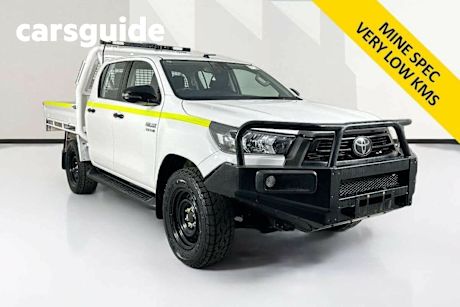 White 2021 Toyota Hilux Double Cab Chassis SR (4X4)