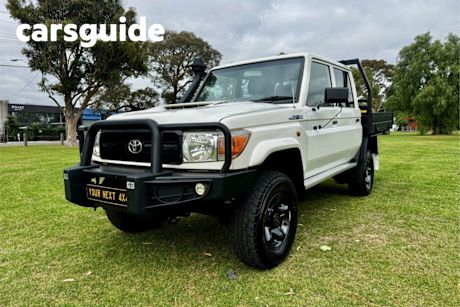 White 2017 Toyota Landcruiser Double Cab Chassis Workmate (4X4)