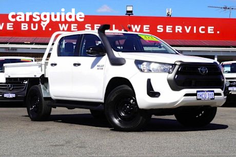 White 2020 Toyota Hilux Double Cab Chassis SR (4X4)