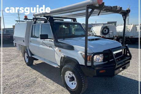 White 2019 Toyota Landcruiser Double Cab Chassis Workmate (4X4)