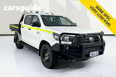 White 2021 Toyota Hilux Double Cab Chassis SR (4X4)
