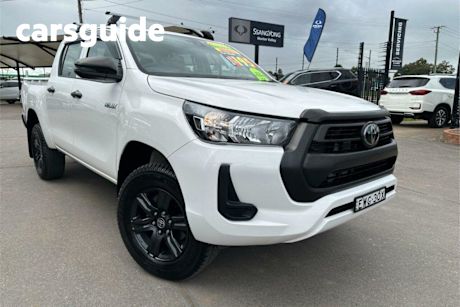 White 2022 Toyota Hilux Double Cab Pick Up Workmate (4X4)