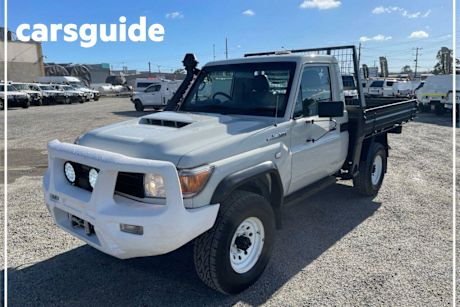 White 2019 Toyota Landcruiser Cab Chassis Workmate (4X4)