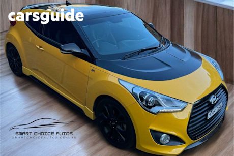 Yellow 2015 Hyundai Veloster Coupe SR Turbo